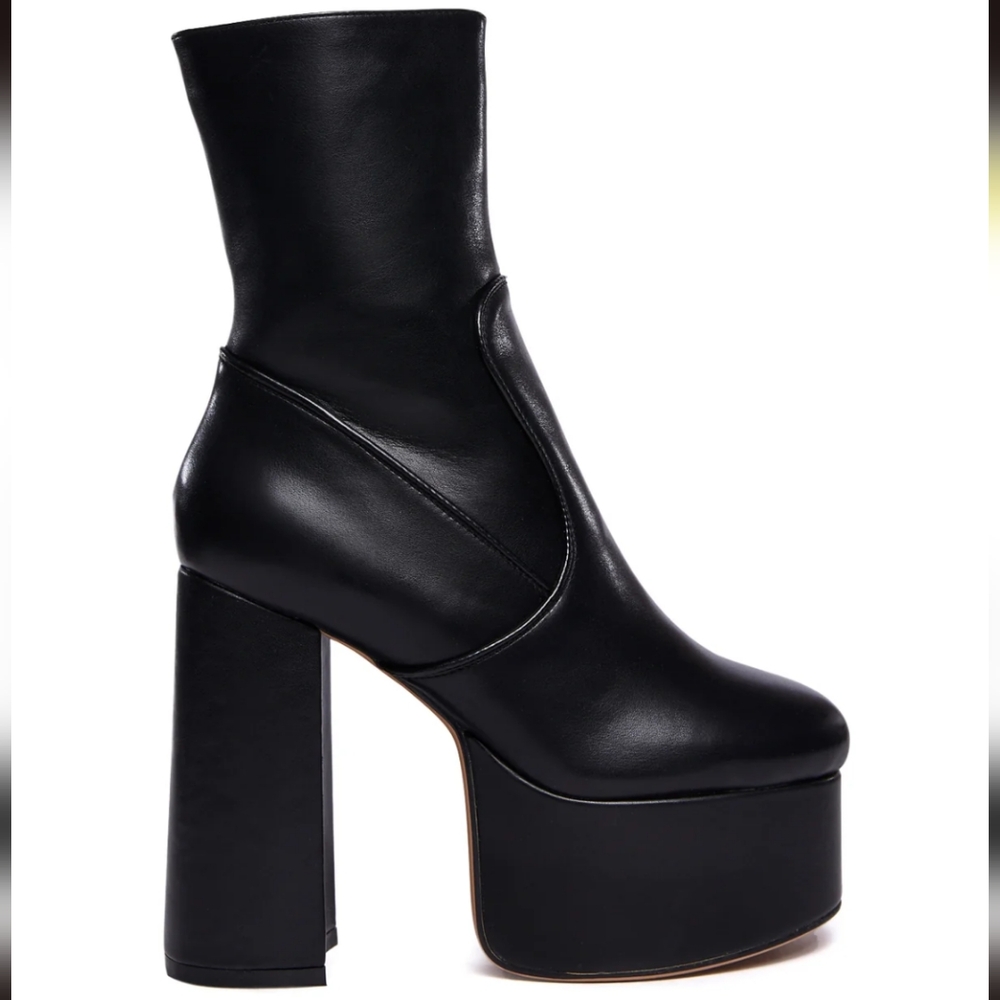 NWT Black Platform Boots sz 8 - Picture 3 of 6